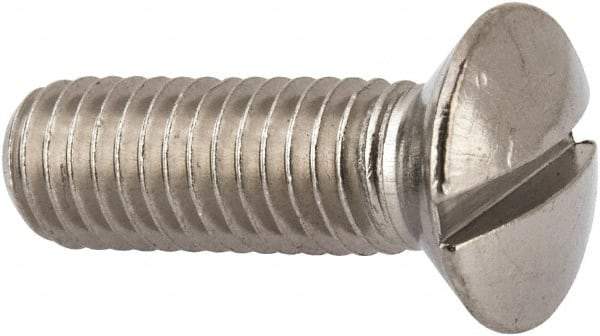 Value Collection - M8x1.25 Metric Coarse, 25mm OAL Slotted Drive Machine Screw - Oval Head, Grade 316 & A4 Stainless Steel, Uncoated, Without Washer - Caliber Tooling