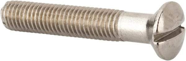 Value Collection - M10x1.50 Metric Coarse, 60mm OAL Slotted Drive Machine Screw - Oval Head, Grade 316 & A4 Stainless Steel, Uncoated, Without Washer - Caliber Tooling