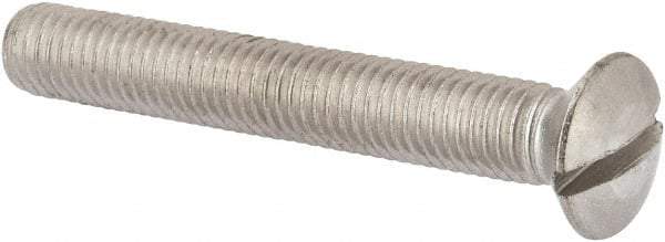 Value Collection - M10x1.50 Metric Coarse, 70mm OAL Slotted Drive Machine Screw - Oval Head, Grade 316 & A4 Stainless Steel, Uncoated, Without Washer - Caliber Tooling