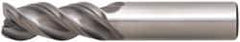 Niagara Cutter - 1", 3 Flute, Single End, Solid Carbide, 0.09" Corner Radius End Mill - 6" OAL, 45° Helix, Right Hand Flute, 2-5/8" LOC, Right Hand Cut - Caliber Tooling