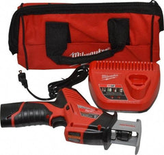 Milwaukee Tool - 12V, 0 to 3,000 SPM, Cordless Reciprocating Saw - 1/2" Stroke Length, 11" Saw Length, 1 Lithium-Ion Battery Included - Caliber Tooling