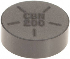 Seco - RNGN32 Grade CBN200 PCBN Turning Insert - Uncoated, Round, 3/8" Inscr Circle, 1/8" Thick - Caliber Tooling