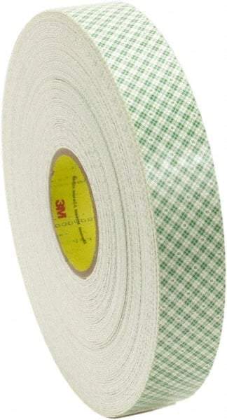 3M - 1/2" x 36 Yd Acrylic Adhesive Double Sided Tape - 62 mil Thick, Off-White, Foam Liner - Caliber Tooling