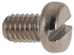 Value Collection - M4x0.70 Metric Coarse, 6mm Length Under Head Slotted Drive Machine Screw - Fillister Head, Grade 316 & A4 Stainless Steel, Uncoated, Without Washer - Caliber Tooling