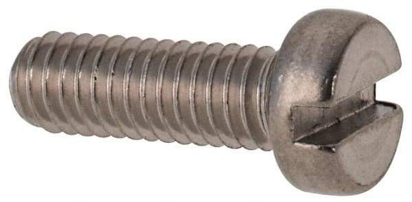 Value Collection - M4x0.70 Metric Coarse, 12mm Length Under Head Slotted Drive Machine Screw - Fillister Head, Grade 316 & A4 Stainless Steel, Uncoated, Without Washer - Caliber Tooling