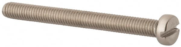 Value Collection - M5x0.80 Metric Coarse, 50mm Length Under Head Slotted Drive Machine Screw - Fillister Head, Grade 316 & A4 Stainless Steel, Uncoated, Without Washer - Caliber Tooling