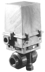 Plast-O-Matic - 1-1/4" Pipe, CPVC Electric Actuated Ball Valve - EPDM Seal, True Union End Connection - Caliber Tooling