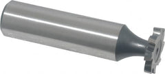 Interstate - 5/8" Diam x 3/32" Face Width, Cobalt, 8 Teeth, Shank Connection Woodruff Keyseat Cutter - Uncoated, 2-3/32" OAL x 1/2" Shank, Staggered Teeth, ANSI 305, Old Standard 4 - Caliber Tooling