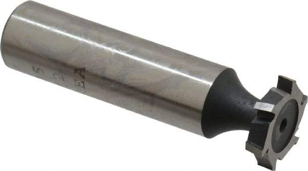 Interstate - 5/8" Diam x 1/8" Face Width, Cobalt, 8 Teeth, Shank Connection Woodruff Keyseat Cutter - Uncoated, 2-1/8" OAL x 1/2" Shank, Staggered Teeth, ANSI 405, Old Standard 5 - Caliber Tooling