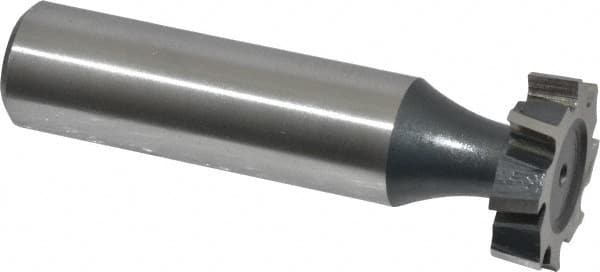 Interstate - 3/4" Diam x 3/16" Face Width, Cobalt, 10 Teeth, Shank Connection Woodruff Keyseat Cutter - Uncoated, 2-3/16" OAL x 1/2" Shank, Staggered Teeth, ANSI 606, Old Standard 9 - Caliber Tooling