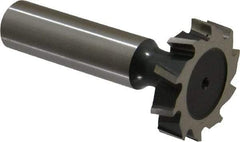 Interstate - 1-1/8" Diam x 1/4" Face Width, Cobalt, 12 Teeth, Shank Connection Woodruff Keyseat Cutter - Uncoated, 2-1/4" OAL x 1/2" Shank, Staggered Teeth, ANSI 809, Old Standard 18 - Caliber Tooling