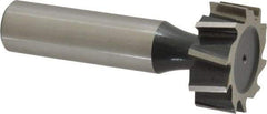 Interstate - 1" Diam x 3/8" Face Width, Cobalt, 10 Teeth, Shank Connection Woodruff Keyseat Cutter - Uncoated, 2-3/8" OAL x 1/2" Shank, Staggered Teeth, ANSI 1208, Old Standard 152 - Caliber Tooling