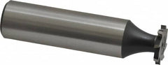 Interstate - 1/2" Diam x 1/16" Face Width, High Speed Steel, 8 Teeth, Shank Connection Woodruff Keyseat Cutter - Uncoated, 2-1/16" OAL x 1/2" Shank, Staggered Teeth, ANSI 204, Old Standard 1 - Caliber Tooling