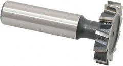 Interstate - 1-1/4" Diam x 1/4" Face Width, High Speed Steel, 14 Teeth, Shank Connection Woodruff Keyseat Cutter - Uncoated, 2-1/4" OAL x 1/2" Shank, Staggered Teeth, ANSI 810, Old Standard 21 - Caliber Tooling