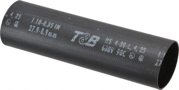 Thomas & Betts - 5" Long, 3:1, Polyolefin Heat Shrink Electrical Tubing - Black - Caliber Tooling