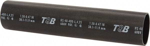 Thomas & Betts - 8" Long, 3:1, Polyolefin Heat Shrink Electrical Tubing - Black - Caliber Tooling