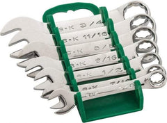 SK - 7 Piece, 3/8 to 3/4", 12 Point, Combination Wrench Set - Inch System of Measurement, Chrome Finish, Comes in Rack - Caliber Tooling