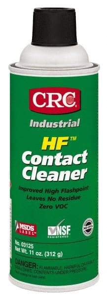 CRC - 11 Ounce Aerosol Contact Cleaner - 205°F Flash Point, 45,700 Volt Dielectric Strength, Flammable, Food Grade, Plastic Safe - Caliber Tooling