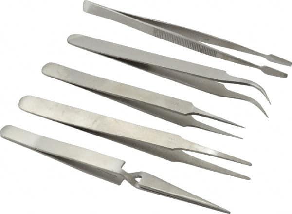 Value Collection - Stainless Steel Tweezer Set - 5 Piece - Caliber Tooling