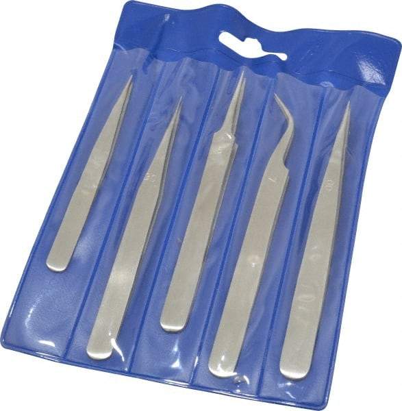 Value Collection - Stainless Steel Tweezer Set - 5 Piece - Caliber Tooling