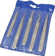 Value Collection - Stainless Steel Tweezer Set - 5 Piece - Caliber Tooling