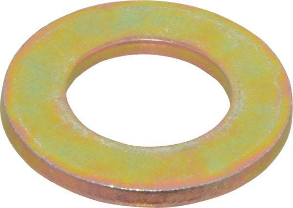 Made in USA - 3/4" Screw, Grade 8 Alloy Steel SAE Flat Washer - 13/16" ID x 1-1/2" OD, 0.146" Thick, Zinc Yellow Dichromate Finish - Caliber Tooling