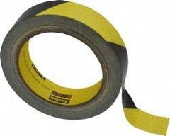 3M - Black & Yellow Striped Vinyl Tape - 1" Wide x 5.4 mil Thick, General Traffic - Caliber Tooling