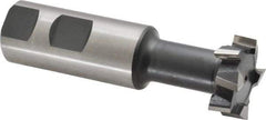 Interstate - 1-1/4" Cut Diam, 31/64" Cut Width, 21/32" Neck Diam, 1" Shank Diam, 3-15/16" OAL, High Speed Steel T-Slot Cutter - TiN Finish, 5/8" Bolt, 2-15/16" Shank Length, Staggered Teeth - Caliber Tooling