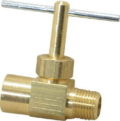 Parker - 1/8" Pipe, Inline Needle Valve - FNPTF x MNPTF Ends, Brass Valve, 150 Max psi - Caliber Tooling