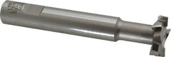 Interstate - 1-1/4" Cut Diam, 3/8" Cut Width, 15mm Neck Diam, 3/4" Shank Diam, 5-1/8" OAL, M42 Cobalt T-Slot Cutter - Staggered Teeth, 8 Teeth - Caliber Tooling