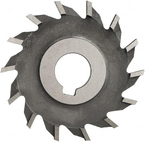 Made in USA - 4" Diam x 9/16" Width of Cut, 24 Teeth, High Speed Steel Side Milling Cutter - Straight Teeth, Uncoated - Caliber Tooling