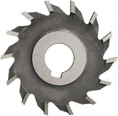 Made in USA - 4" Diam x 5/8" Width of Cut, 24 Teeth, High Speed Steel Side Milling Cutter - Straight Teeth, Uncoated - Caliber Tooling