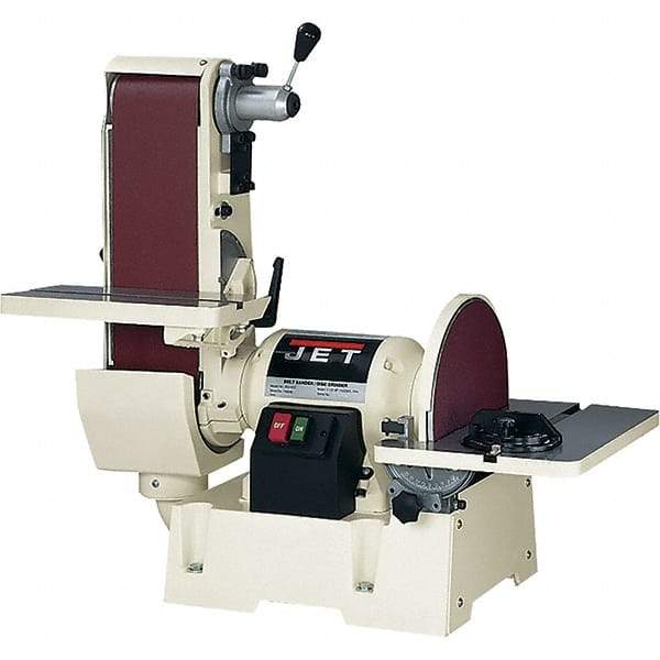 Jet - 48 Inch Long x 6 Inch Wide Belt, 12 Inch Diameter, Horizontal and Vertical Combination Sanding Machine - 2,500 Ft./min Belt Speed, 1-1/2 HP, Single Phase - Caliber Tooling