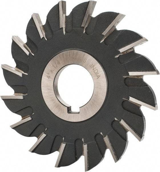 Value Collection - 16 Teeth, 4" Diam x 1/4" Width of Cut, High Speed Steel Side Milling Cutter - Straight Teeth, Uncoated - Caliber Tooling