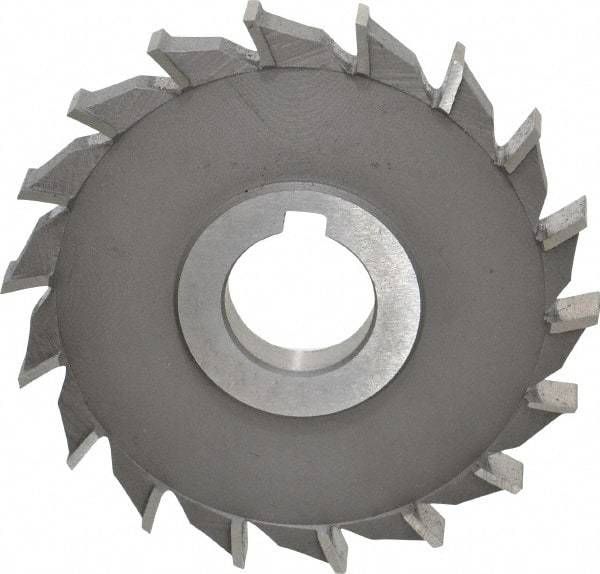 Value Collection - 16 Teeth, 4" Diam x 7/16" Width of Cut, High Speed Steel Side Milling Cutter - Straight Teeth, Uncoated - Caliber Tooling