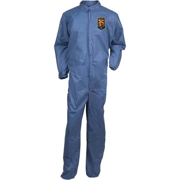 KleenGuard - Size XL SMS General Purpose Coveralls - Blue, Zipper Closure, Elastic Cuffs, Elastic Ankles, Serged Seams - Caliber Tooling