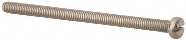 Value Collection - M5x0.80, 75mm Length Under Head Slotted Drive Machine Screw - Fillister Head, Grade 316 & A4 Stainless Steel, Uncoated, Without Washer - Caliber Tooling