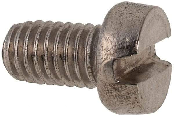 Value Collection - M6x1.00 Metric Coarse, 10mm Length Under Head Slotted Drive Machine Screw - Fillister Head, Grade 316 & A4 Stainless Steel, Uncoated, Without Washer - Caliber Tooling