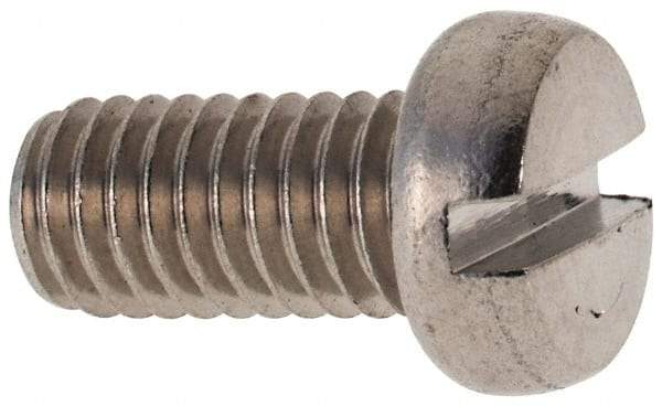 Value Collection - M6x1.00 Metric Coarse, 12mm Length Under Head Slotted Drive Machine Screw - Fillister Head, Grade 316 & A4 Stainless Steel, Uncoated, Without Washer - Caliber Tooling