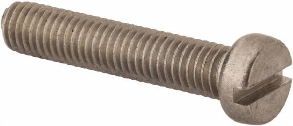 Value Collection - M8x1.25 Metric Coarse, 40mm Length Under Head Slotted Drive Machine Screw - Fillister Head, Grade 316 & A4 Stainless Steel, Uncoated, Without Washer - Caliber Tooling