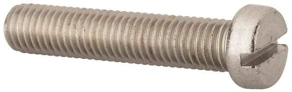 Value Collection - M10x1.50 Metric Coarse, 50mm Length Under Head Slotted Drive Machine Screw - Fillister Head, Grade 316 & A4 Stainless Steel, Uncoated, Without Washer - Caliber Tooling