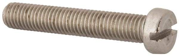 Value Collection - M10x1.50 Metric Coarse, 60mm Length Under Head Slotted Drive Machine Screw - Fillister Head, Grade 316 & A4 Stainless Steel, Uncoated, Without Washer - Caliber Tooling