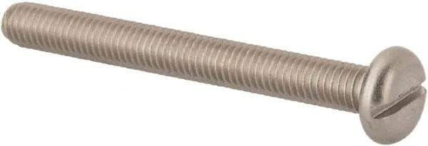 Value Collection - M5x0.80 Metric Coarse, 45mm Length Under Head Slotted Drive Machine Screw - Pan Head, Grade 316 & A4 Stainless Steel, Uncoated, Without Washer - Caliber Tooling