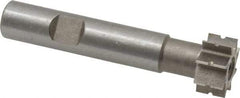 Whitney Tool Co. - 1/32" Radius, 1/16" Circle Diam, 3/4" Cutter Diam, 3/8" Cutting Width, Shank Connection, Concave Radius Cutter - 1/2" Shank Diam, 3" OAL, High Speed Steel, Uncoated, Profile Ground, 8 Teeth, Weldon Flat - Caliber Tooling