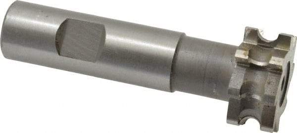 Whitney Tool Co. - 1/8" Radius, 1/4" Circle Diam, 1-1/4" Cutter Diam, 9/16" Cutting Width, Shank Connection, Concave Radius Cutter - 3/4" Shank Diam, 3-1/2" OAL, High Speed Steel, Uncoated, Profile Ground, 8 Teeth, Weldon Flat - Caliber Tooling