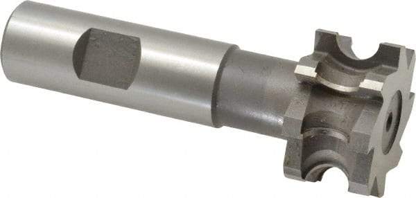 Whitney Tool Co. - 3/16" Radius, 3/8" Circle Diam, 1-3/8" Cutter Diam, 3/4" Cutting Width, Shank Connection, Concave Radius Cutter - 3/4" Shank Diam, 3-1/2" OAL, High Speed Steel, Uncoated, Profile Ground, 8 Teeth, Weldon Flat - Caliber Tooling