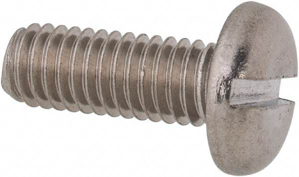 Value Collection - M6x1.00 Metric Coarse, 16mm Length Under Head Slotted Drive Machine Screw - Pan Head, Grade 316 & A4 Stainless Steel, Uncoated, Without Washer - Caliber Tooling