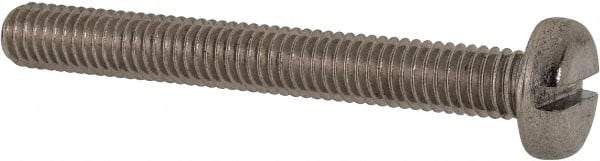 Value Collection - M6x1.00 Metric Coarse, 50mm Length Under Head Slotted Drive Machine Screw - Pan Head, Grade 316 & A4 Stainless Steel, Uncoated, Without Washer - Caliber Tooling