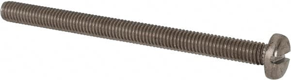 Value Collection - M6x1.00, 80mm Length Under Head Slotted Drive Machine Screw - Pan Head, Grade 316 & A4 Stainless Steel, Uncoated, Without Washer - Caliber Tooling