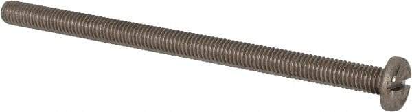 Value Collection - M6x1.00 Metric Coarse, 100mm Length Under Head Slotted Drive Machine Screw - Pan Head, Grade 316 & A4 Stainless Steel, Uncoated, Without Washer - Caliber Tooling